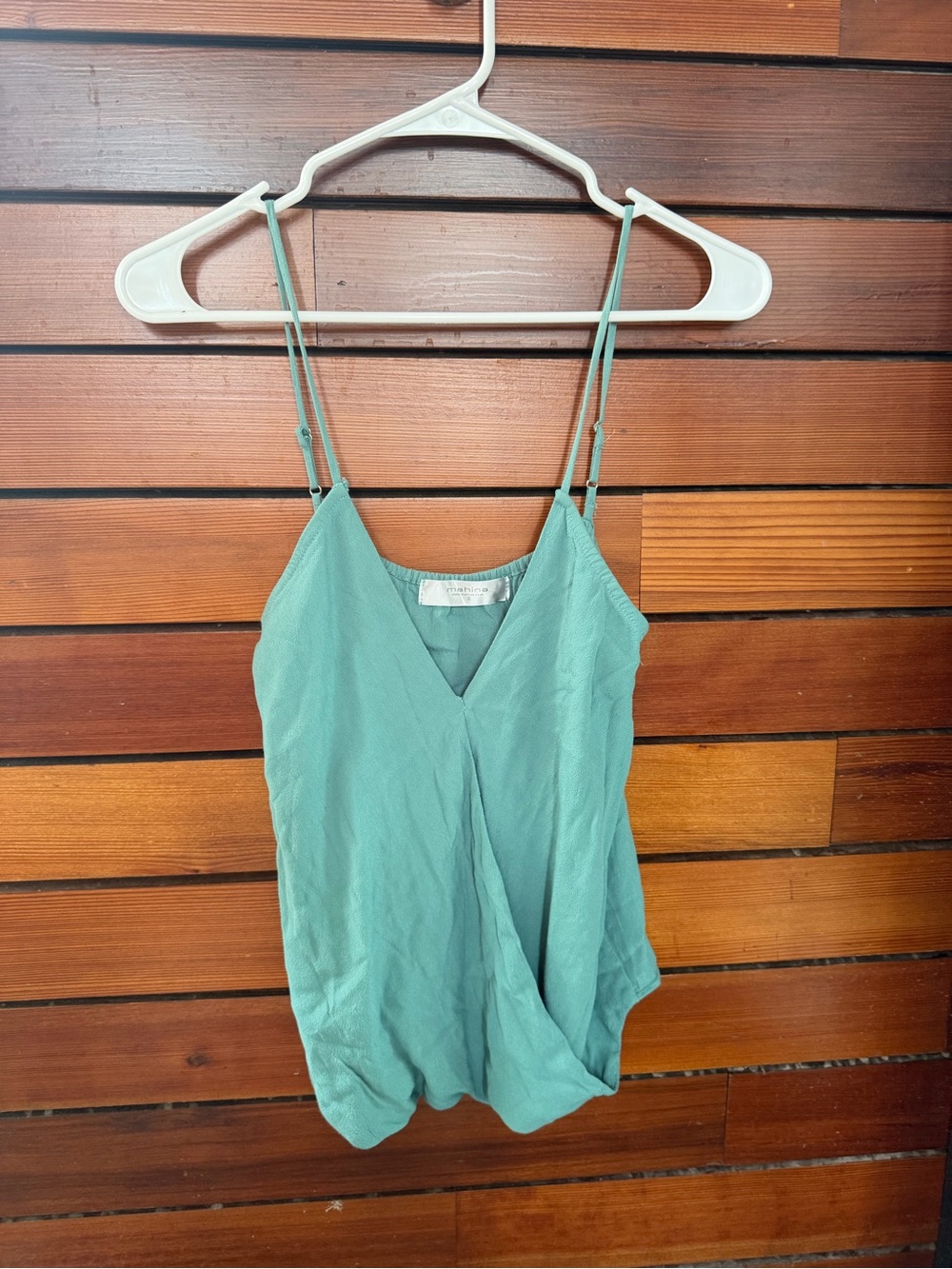 mahina Seafoam Green V-Neck Spaghetti Strap Camisole